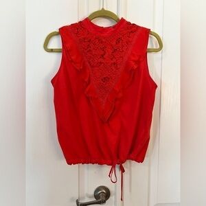 ANTHROPOLOGIE TINY XS Tiny Emma Lace Ruffle Tank Top